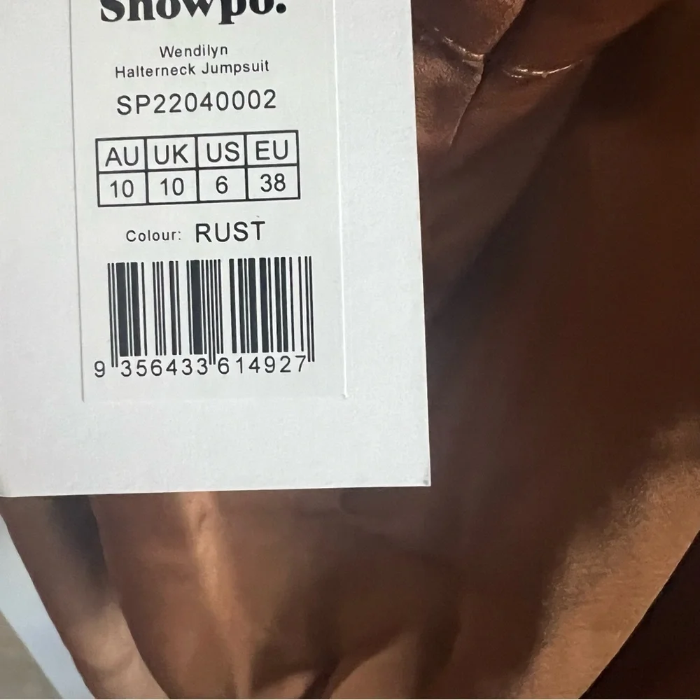 Showpo Wendilyn
Halterneck Jumpsuit  in Rust, New with Tags_5